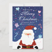 メリークリスマス雪かわいいサンタの写真フェスティバル シーズンカード (正面)