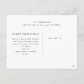 メリークリスマス雪が1枚のフォトインビカスタムィ落ちる シーズンポストカード (裏面)