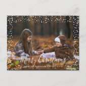 メリークリスマス雪が1枚のフォトインビカスタムィ落ちる シーズンポストカード (正面)