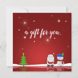 メリークリスマス雪だるまとサンタギフトカード