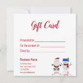 メリークリスマス雪だるまとサンタギフトカード (裏面)