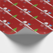 メリークリスマス雪だるまとサンタ ラッピングペーパー (角)
