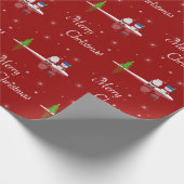 メリークリスマス雪だるまとサンタ ラッピングペーパー (角)