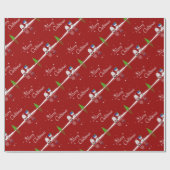 メリークリスマス雪だるまとサンタ ラッピングペーパー (フラット)