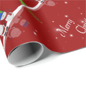 メリークリスマス雪だるまとサンタ ラッピングペーパー (ロールコーナー)