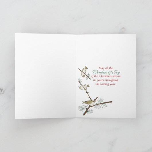 メリークリスマス雪だるまと金ゴールドスター シーズンカード (内部)