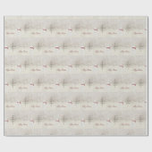 メリークリスマス雪だるまと金ゴールドスター ラッピングペーパー (フラット)