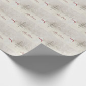 メリークリスマス雪だるまと金ゴールドスター ラッピングペーパー (角)