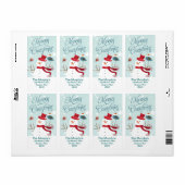 メリークリスマス雪だるまと鳥クリスマスラベル ラベル (フルシート)