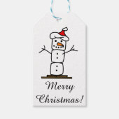 メリークリスマス雪だるまのラベルへ/ラベルから ギフトタグ (正面)