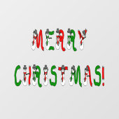 メリークリスマス雪だるまオフィス、ホーム&ストアビニル ウィンドウサイン (シート)