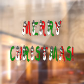 メリークリスマス雪だるまオフィス、ホーム&ストアビニル ウィンドウサイン (シート2)