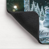 メリークリスマス雪だるまオーナメント マウスパッド (コーナー)