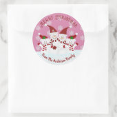 メリークリスマス雪だるまカスタムクラシックラウンドスティック ラウンドシール (バッグ)