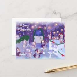 メリークリスマス雪だるまカフェ シーズンポストカード