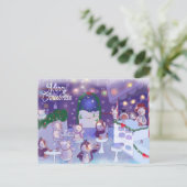 メリークリスマス雪だるまカフェ シーズンポストカード (スタンド正面)
