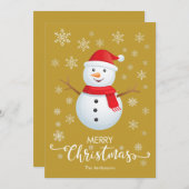 メリークリスマス雪だるまクリスマス シーズンカード (正面/裏面)