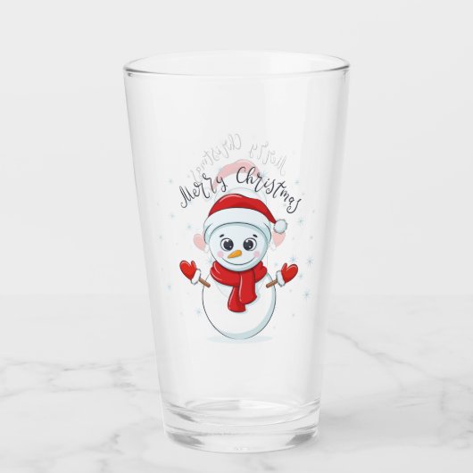 メリークリスマス雪だるまグラス タンブラーグラス (正面)