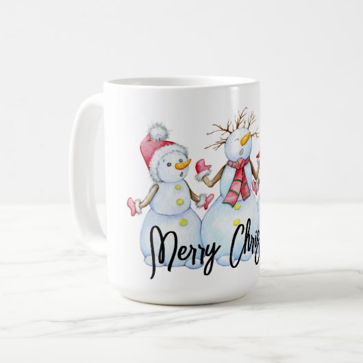 メリークリスマス雪だるまコーヒーマグ コーヒーマグカップ (正面左)