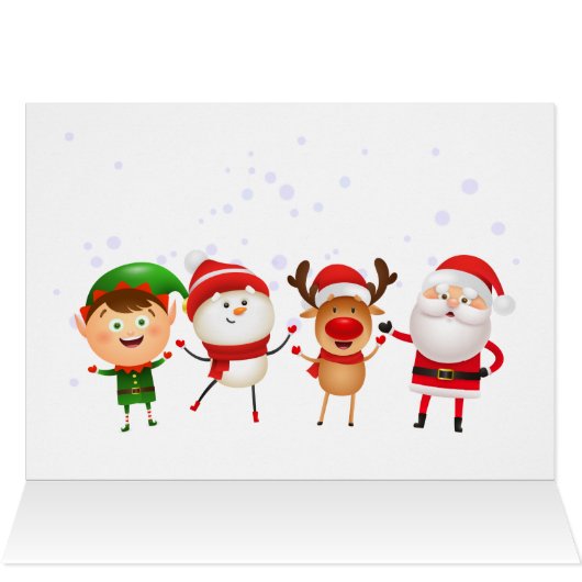 メリークリスマス雪だるまサンタクロースルドルフ小妖精や小人 (内部横(上))