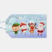 メリークリスマス雪だるまサンタクロースルドルフ小妖精や小人 ギフトタグ (裏面横)