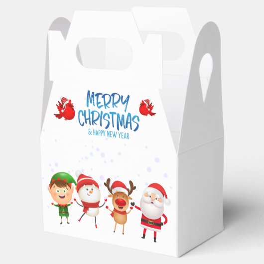 メリークリスマス雪だるまサンタクロースルドルフ小妖精や小人 フェイバーボックス (オープン)