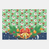 メリークリスマス雪だるまシーツラッピング紙 ラッピングペーパーシート (正面3)