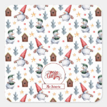 メリークリスマス雪だるまスノーフレークスモノグラム