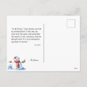 メリークリスマス雪だるまスノーフレーク冬 シーズンポストカード (裏面)