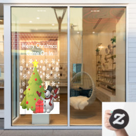 メリークリスマス雪だるまツリーストアフロントホテルLG ウィンドウサイン