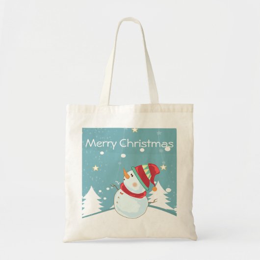 メリークリスマス雪だるまトート トートバッグ (正面)