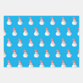 メリークリスマス雪だるまパターン ラッピングペーパーシート (正面3)