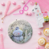 メリークリスマス雪だるまパーティー紙プレート ペーパープレート (パーティー)