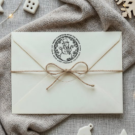 メリークリスマス雪だるまファミリー名差出人住所 セルフインキングスタンプ