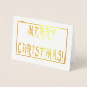 メリークリスマス雪だるまフォント金ゴールド 箔カード (正面)