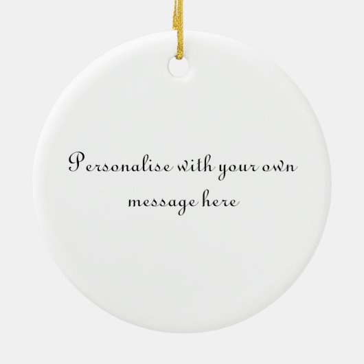 メリークリスマス雪だるまプレイドクリスマスツリー セラミックオーナメント (裏面)