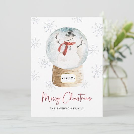 メリークリスマス雪だるまホリデーカード シーズンカード (スタンド正面)