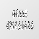 メリークリスマス雪だるまホームデコールストアビニル ウィンドウサイン (シート)