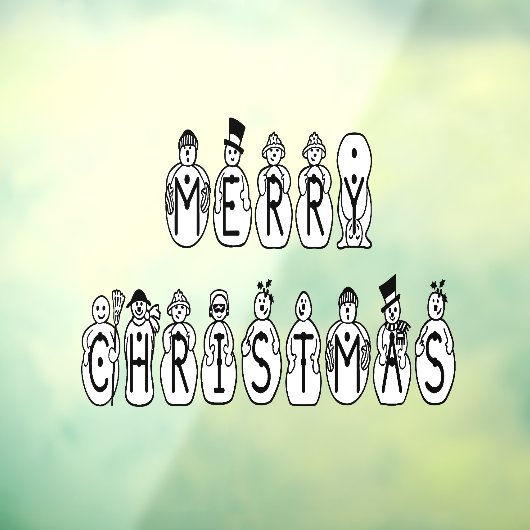 メリークリスマス雪だるまホームデコールストアビニル ウィンドウサイン (シート3)