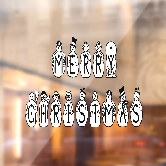 メリークリスマス雪だるまホームデコールストアビニル ウィンドウサイン (シート2)