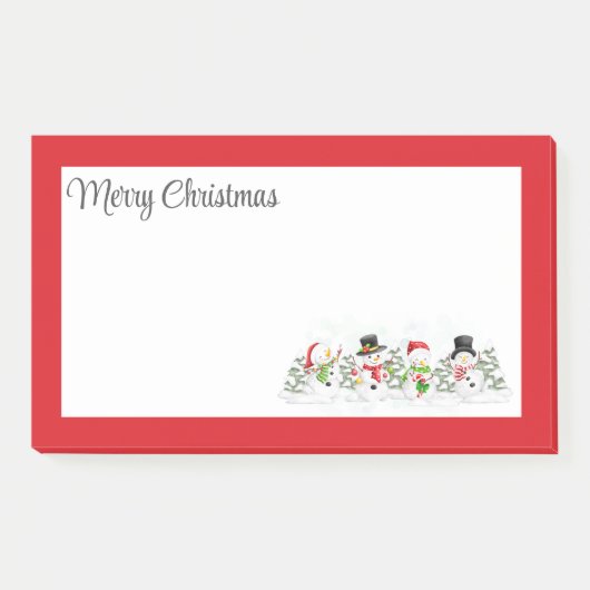 メリークリスマス雪だるまポストイットノート ポストイット (正面)