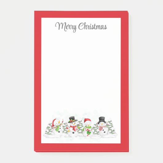 メリークリスマス雪だるまポストイットノート ポストイット (正面)