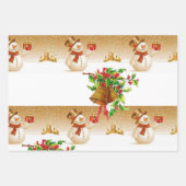 メリークリスマス雪だるまラッピング紙シート ラッピングペーパーシート (正面2)