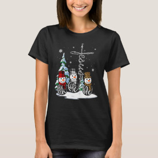メリークリスマス雪だるま信仰希望クリスマス愛 Tシャツ