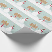 メリークリスマス雪だるま冬場 ラッピングペーパー (角)