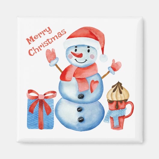 メリークリスマス雪だるま磁石 マグネット (正面)