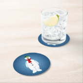 メリークリスマス雪だるま紙コースター ラウンドペーパーコースター (インサイチュ)