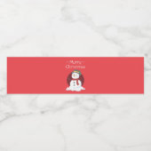 メリークリスマス雪だるま編集可能カラー ペットボトルラベル (シングルラベル)