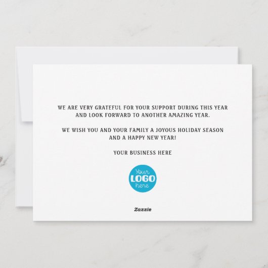 メリークリスマス雪だるま豚ビジネスロゴ シーズンカード (裏面)