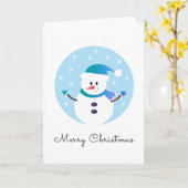 メリークリスマス雪だるま雪 カード (黄色い花)